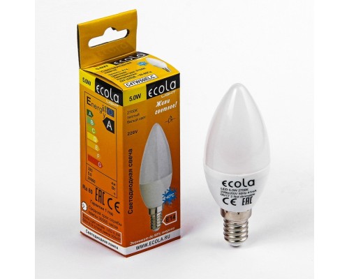 Лампа LED Ecola (5 Вт, Е14, 2700 К, свеча)