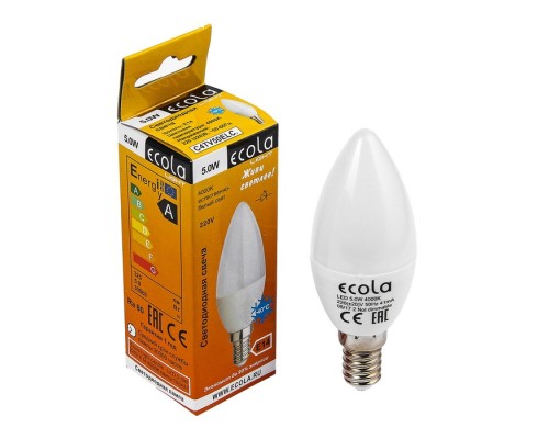 Лампа LED Ecola (5 Вт, Е14, 4000 К, свеча)