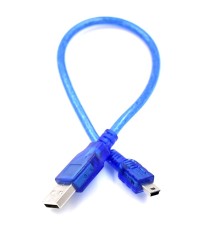 Кабель USB-MiniUSB 30 см синий