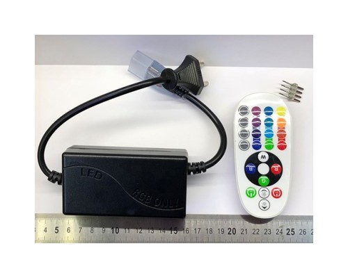 Светодиодная лента Комплект подключения RGB ленты 220V RF (игла, колпачок, RF контроллер с вилкой)