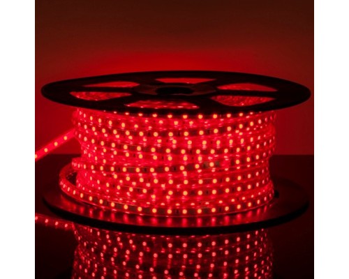 Светодиодная лента 220V 5050 R 60 светод./м  12*6mm  IP-67  (Красный)