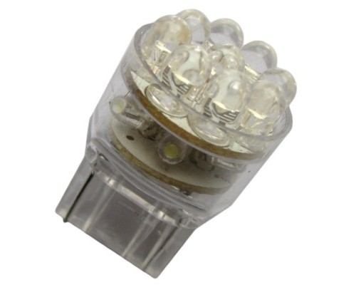 Автолампа T20 - 12V пл/цок 15 led желтая