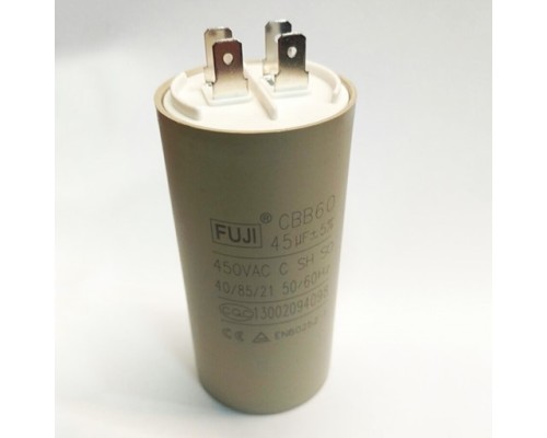 Пусковой конденсатор CBB60H   45mF - 450 VAC   (±5%)   выв.  4 КЛЕММЫ  (45х93) мм (FUJI ELECTRIC)