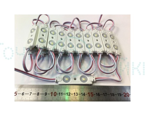 Модуль 2835 - 2 светод. с линзой CW 12V, 0.72W  (57х15) мм IP-65 (Холодный белый)