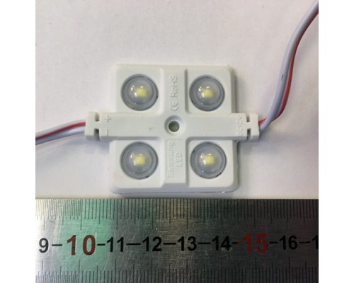 Модуль 2835 - 4 светод. с линзой CW IP-65 (Холодный белый)