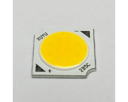 Светодиод  5W WW COB 300mA 15-17V (14х14) мм Sanan 15*30mil double chips (Теплый белый)