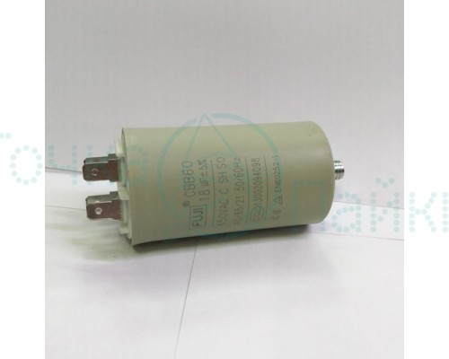 Пусковой конденсатор CBB60M   18mF - 450 VAC   (±5%)   выв. 4 КЛЕММЫ+БОЛТ  (40х70) мм