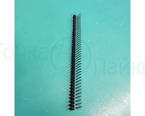 Вилка штыревая угловая PLS-40R, 1х40, шаг 2,54мм  (Однорядный угловой штырьковый разъем 40 pin)