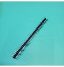 Вилка штыревая угловая PLS-40R, 1х40, шаг 2,54мм  (Однорядный угловой штырьковый разъем 40 pin)