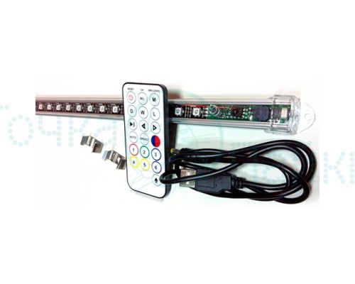 Комплект цветомузыки Plasma T1 прозрачная (контроллер+0,5 м.ленты WS2812 в профиле с прозрачным рассеивателем)