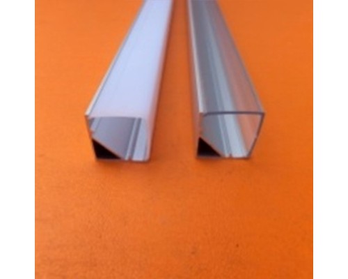 Алюминиевый профиль угловой с квадратным экраном (2000x15,5x15,5) мм  ХН-076 S