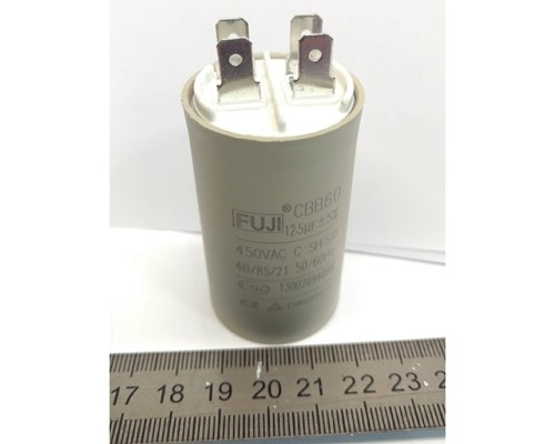 Пусковой конденсатор CBB60H   12.5mF - 450 VAC  (±5%)  выв. 4 КЛЕММЫ  (35х60) мм (FUJI ELECTRIC)