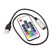 RGB Контроллер с радиопультом Micro + RF пульт 17кн 3канала x 2A (5V USB)