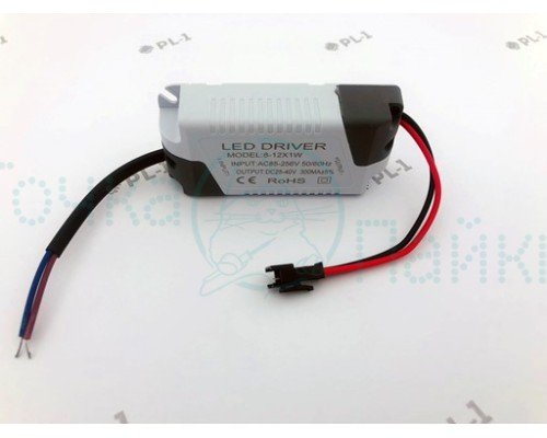 Драйвер для светодиодов AC220V  300 mA  8-12W IP-20
