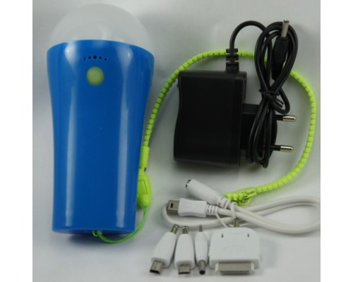 Аккумулятор Power Bank/фонарик (синий)