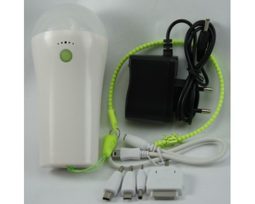 Аккумулятор Power Bank/фонарик (белый)