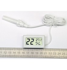 Термометр цифровой с датчиком влажности (Белый)
