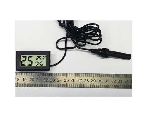 Термометр цифровой с датчиком влажности (Черный)