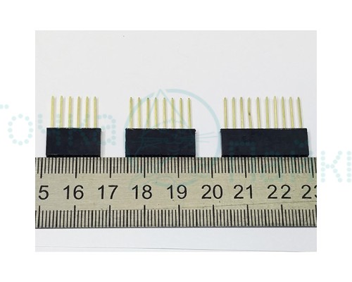 Комплект коннекторов для Arduino на 6-8-10 pin, шаг 2.54 мм (Набор однорядных штырьковых разъемов Папа-Мама)