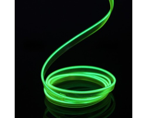 Холодный неон гибкий EL WIRE 2.3 мм лайм (Fluorescent Green,Lacerna) с юбкой