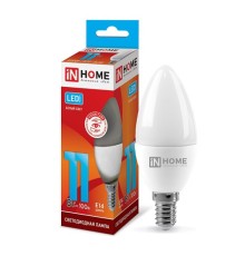 Лампа E14  11W 4000К (Нейтральный Белый) Свеча  IN HOME 820Лм