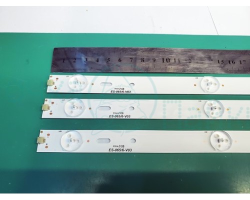 Подсветка LED TV HAIER 32"  комплект из 3-х линеек (6+6+6) LED, 3V, алюминий, 594мм, JLD32061235-057AS-N,303MX315036/MX315D06-ZCZ