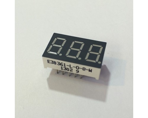 Индикатор 3-разрядный 7-сегментный   E30361-L-0-0-W (Общий катод)