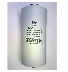 Пусковой конденсатор CBB60M   80mF - 450 VAC   (±5%)   выв. 4 КЛЕММЫ+БОЛТ  (60х120) мм