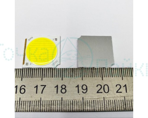 Светодиод 20W NW COB 600mA 29-32V (19х19) мм Sanan 15*30mil double chips (Нейтральный белый)