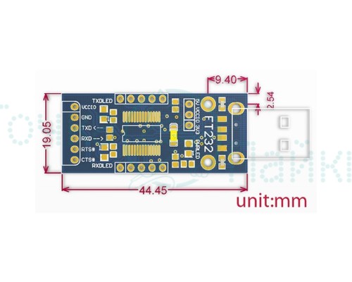 Преобразователь интерфейса USB to UART на FT232RL с USB