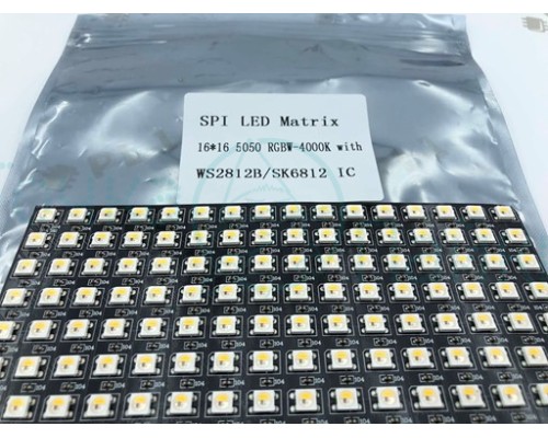 SPI LED матрица 16x16 5050 RGBW WS2812B/SK6812 IC