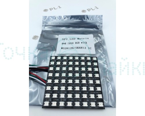 SPI LED матрица   8x8   5050 RGB WS2812B/SK6812 IC