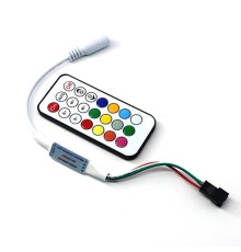 SPI RGB Контроллер пиксельный с радиопультом Micro + RF пульт 21кн. 5V 1024 пикселя