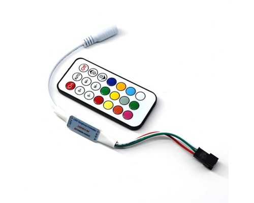 SPI RGB Контроллер пиксельный с радиопультом Micro + RF пульт 21кн. 5V 1024 пикселя