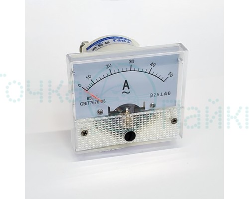 Амперметр аналоговый AC 0-50A  (85L1 GB/T7676-98,Амперметр стрелочный переменного тока)
