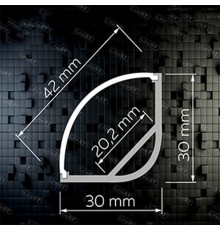 Алюминиевый профиль угловой с экраном (2000x30х30) мм