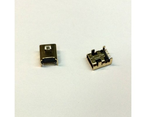 Разъем mini USB MU-008-18 8pin на плату (gold)