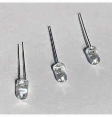 Светодиод  5 мм (4.8 мм) UV  20mA 3.2-3.4V  300-400mcd  (Ультрафиолет395-400nm)