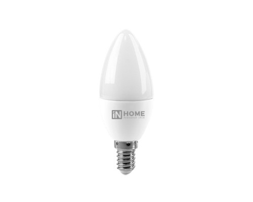 Лампа E14  6W 3000k (Теплый белый) Свеча IN-HOME