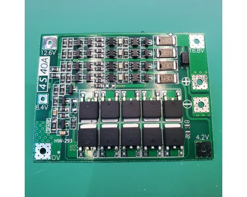 Зарядное устройство BMS PCM 4S 40A для зарядки 4х аккумуляторов 18650 с балансиром HW-293