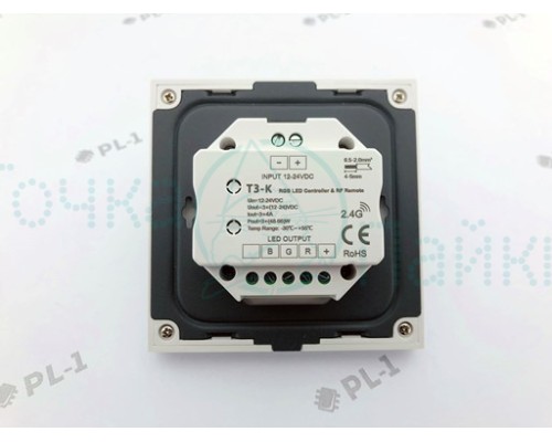 RGB Контроллер встраиваемый T3-K  12-24V 144-288W 3х4А