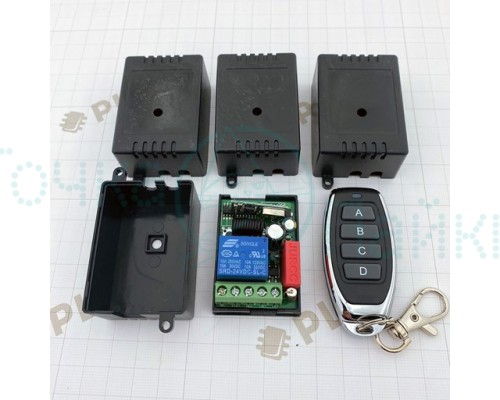 Реле с дистанционным управлением в корпусе (4 реле и пульт) ( RF AC220V) (220V 1CH 433Mhz Receiver for 2 remotes types)