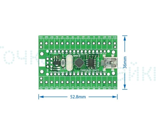 Плата Arduino-совместимая NANO ATmega168 с терминалами