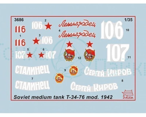 Сборная модель ZVEZDA Советский средний танк Т-34/76 обр. 1942 г., 1/35 Сборная модель ZVEZDA Советский средний танк Т-34/76 обр. 1942 г., 1/35