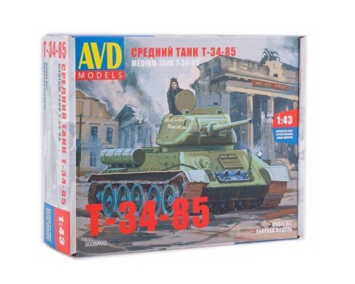 Сборная модель AVD Средний танк T-34-85, 1/43