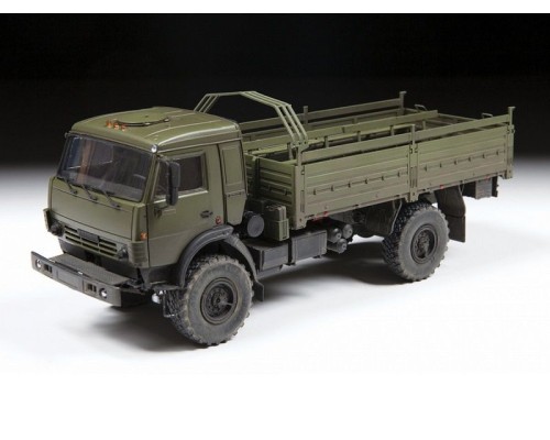 Сборная модель ZVEZDA Российский двухосный грузовой автомобиль К-4350, 1/35 Сборная модель ZVEZDA Российский двухосный грузовой автомобиль К-4350, 1/35