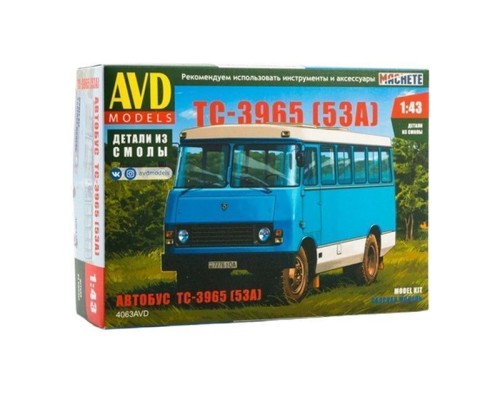 Сборная модель AVD Автобус ТС-3965 (53А), 1/43