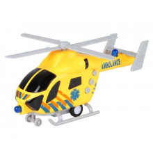 Вертолет AUTODRIVE 20см инерц. на бат. со светом и звуком, желтый,  в/к 22,5*10*13,5, ,