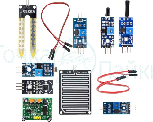 Набор датчиков для Arduino-проектов (7 штук) красный кейс