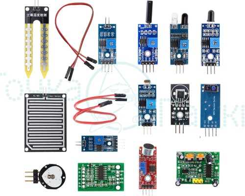 Набор датчиков для Arduino-проектов (12 штук) синий кейс